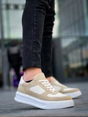 BİÇOMİ KB-X8 Kuback Bej Keten Süet Yüksek Taban Günlük Spor Ayakkabı thumbnail 5