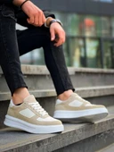 BİÇOMİ KB-X8 Kuback Bej Keten Süet Yüksek Taban Günlük Spor Ayakkabı thumbnail 1