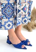 BİÇOMİ Lotta Mavi Cilt Topuklu Ayakkabı thumbnail 3