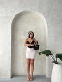 BİÇOMİ Önü büzgülü etek bej s24222 thumbnail 7