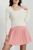 BİÇOMİ U yaka kaşkorse bluz beyaz A132 thumbnail 1