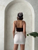 BİÇOMİ Önü büzgülü etek bej s24222 thumbnail 4