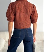 BİÇOMİ Brodeli crop gömlek s1023 thumbnail 3