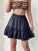 BİÇOMİ Çingene keten etek siyah s24808 thumbnail 1