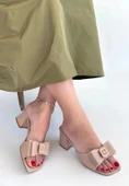 BİÇOMİ Veor Nude Cilt Topuklu Terlik - 1