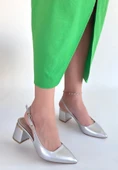 BİÇOMİ Buant Gümüş Cilt Topuklu Ayakkabı thumbnail 1