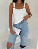 BİÇOMİ Ottoman toka askılı bluz beyaz s4194 thumbnail 1