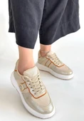 BİÇOMİ Tanwe Bej Cilt Bağcıklı Spor Ayakkabı thumbnail 1