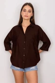 BİÇOMİ Cepli salaş gömlek koyu kahve t1010 thumbnail 3