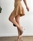 BİÇOMİ Kemerden büzgülü etek camel thumbnail 2