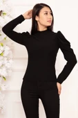 BİÇOMİ Prenses kol bluz siyah w3125 thumbnail 1
