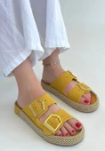 BİÇOMİ Loera Sarı Nubuk Çift Tokalı Terlik thumbnail 1