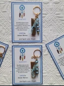 32 Adet Kişiye Özel Nazar Ayeti Sünnet Hatırası Dağıtmalık Hediyelik Mavi Renk Anahtarlık ve Kına thumbnail 6