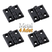 Siyah Metal 4 ADET SET Yaprak Menteşe 30x30mm Dayanıklı Mobilya Kapı Dolap Çekmece Kapak Aksesuar thumbnail 3