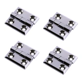 Metal Gümüş Yaprak Menteşe 4 ADET 60x60mm Kapi Pencere Dolap Mobilya Kapak Menteşe Bağlantı Aksesuar thumbnail 1