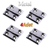 Metal Gümüş Yaprak Menteşe 4 ADET 60x60mm Kapi Pencere Dolap Mobilya Kapak Menteşe Bağlantı Aksesuar thumbnail 3