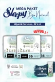 Sleepy 3'lü Bio Natural Uzun 36'lı Hijyenik Ped Mega Paket ve ROSIE makyaj pamuk thumbnail 1