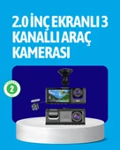 3 Kameralı Araç İçi Kayıt Cihazı  Suya ve Toza Dayanıklı Tasarım thumbnail 1