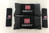 Seat Nakışlı Deri 1 Çift Boyun Yastık Ve 1 Çift Kemer Pedi thumbnail 1