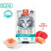 Wanpy Skin Coat Ton Balıklı Somonlu Krema Kedi Ödülü 5x14 Gr - 1