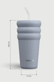 Stevig 3 Bubble Two-Cap Straw Tumbler Çelik Termos 600 ML Zen Blue ST-246 thumbnail 8