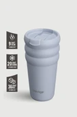 Stevig 3 Bubble Two-Cap Straw Tumbler Çelik Termos 600 ML Zen Blue ST-246 thumbnail 2