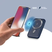 Polosmart PBS133 Magsafe Kablosuz Hızlı Taşınabilir Şarj Cihazı Powerbank 5000 mAh Navy - 3