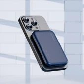 Polosmart PBS133 Magsafe Kablosuz Hızlı Taşınabilir Şarj Cihazı Powerbank 5000 mAh Navy - 2