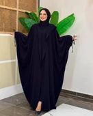 Kapüşonlu Abaya & Elbise İkili Takım – Medine İpeği - 11
