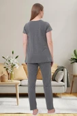 Mecit 6056 Bayan Hamile Lohusa Füme Kısa Kollu Pijama Takımı thumbnail 2