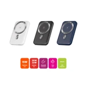 Polosmart PBS133 Magsafe Kablosuz Hızlı Taşınabilir Şarj Cihazı Powerbank 5000 mAh Navy - 5