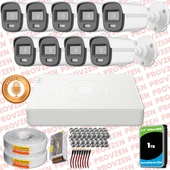 Provzen Hikvision 9'lu Full HD Güvenlik Kamerası Set 7/24 Renkli, Mikrofonlu, Olay Anında Bildirim thumbnail 1