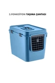 Pribor HZ-500 Xxl 3 Fonksiyonlu Açık / Kapalı Kedi Tuvaleti ve Taşıma Çantası Mavi 56 x 40 x 43 Cm - 4