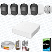 Provzen Hikvision Unv 4'lü Full HD Güvenlik Kamerası Set Gece Görüş, Mikrofon, Olay Anında Bildirim thumbnail 1