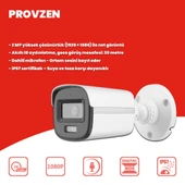Provzen Hikvision 11'li Full HD Güvenlik Kamerası Set 7/24 Renkli, Mikrofonlu, Olay Anında Bildirim thumbnail 2