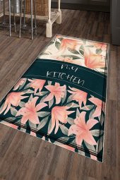 elleser Dekoratif Yıkanabilir Kaymaz Pamuk Tabanlı Mutfak Halısı - 1