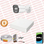Provzen Hikvision 1'li Full HD Güvenlik Kamerası Set 7/24 Renkli, Mikrofonlu, Olay Anında Bildirim thumbnail 1
