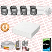 Provzen Hikvision 4'lü Full HD Güvenlik Kamerası Set 7/24 Renkli, Mikrofonlu, Olay Anında Bildirim thumbnail 1