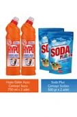 Hypo Gider Açıcı Çamaşır Suyu Çam Tazeliği 750 gr x 2 Adet + Hypo Çamaşır Sodası 500 gr x 2 Adet - 1