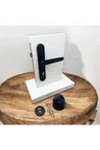Kaira Mat Siyah Zamak Yale Çelik Kapı Kolu Sağ Basar Tek Taraf + Kumru Kapı Tokmağı Ve Alt Rozeti thumbnail 5