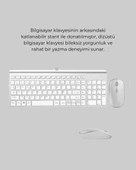 Tam Boy Kablosuz Klavye Mouse Seti - Gelişmiş Bağlantı ve Sessiz Performans - 5
