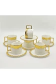 Tekbir ÇİZGİLİ GOLD PORSELEN KAHVE FİNCAN 12 Parça & 6 Kişilik thumbnail 1