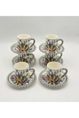 Tekbir ÇİÇEK DESENLİ PORSELEN KAHVE FİNCAN 12 Parça & 6 Kişilik thumbnail 3