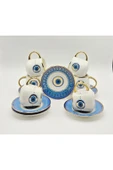 Tekbir NAZAR BONCUĞU DESENLİ MAVİ 12 PARÇA PORSELEN KAHVE FİNCAN SETİ ( 6 kişilik ) thumbnail 1