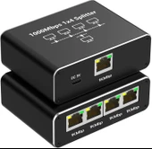 Gigabit Ethernet Splitter 1000mbps 1x4 RJ45 Cat5/6/7/8 Kablo Ayırıcı 1 x 4 Port Çoklayıcı Adaptör thumbnail 1