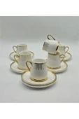 Tekbir BEYAZ GOLD ÇİZGİLİ PORSELEN KAHVE FİNCAN 12 Parça & 6 Kişilik thumbnail 1