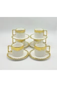 Tekbir ÇİZGİLİ GOLD PORSELEN KAHVE FİNCAN 12 Parça & 6 Kişilik thumbnail 2