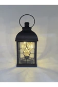 Furkan Dekoratif Pilli Led Mumlu Kandil Asılabilir Fener 10 x 22 cm thumbnail 1