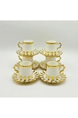 Tekbir GOLD DETAYLI VİNTAGE PORSELEN KAHVE FİNCAN 12 Parça & 6 Kişilik thumbnail 3
