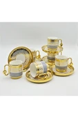 Bycomo BY COMO LÜX GRİ-GOLD VİNTAGE PORSELEN KAHVE FİNCAN 12 Parça & 6 Kişilik thumbnail 1